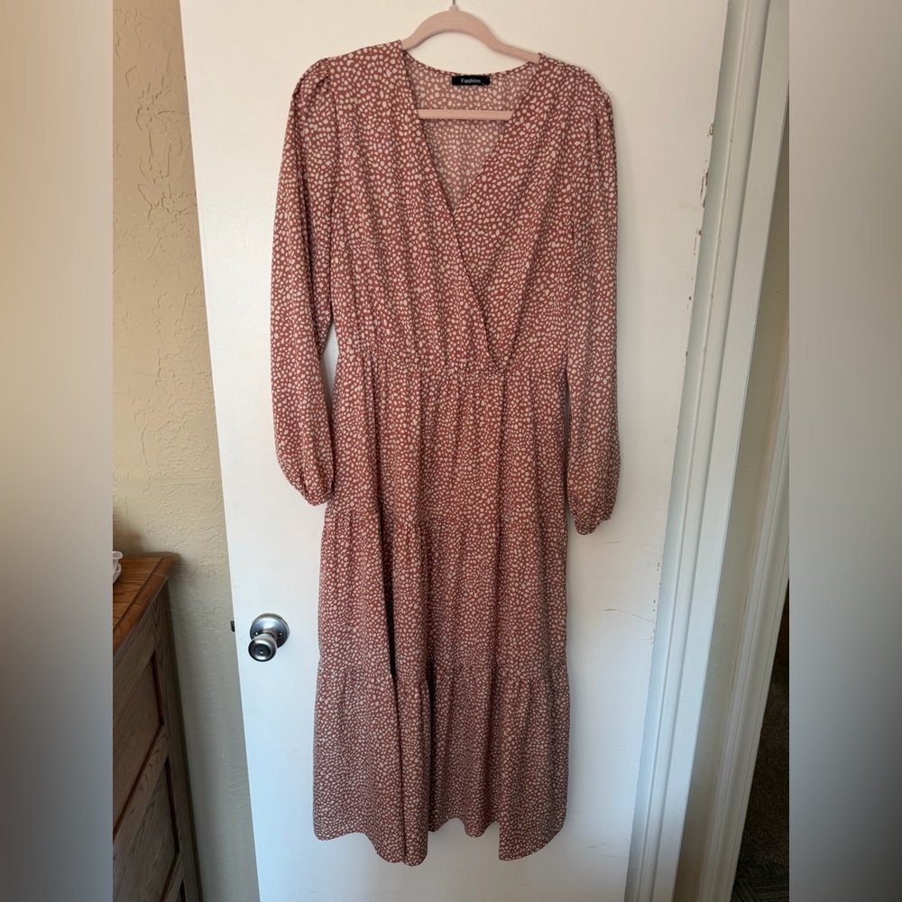Elegant Long Sleeve Floral Maxi Dress